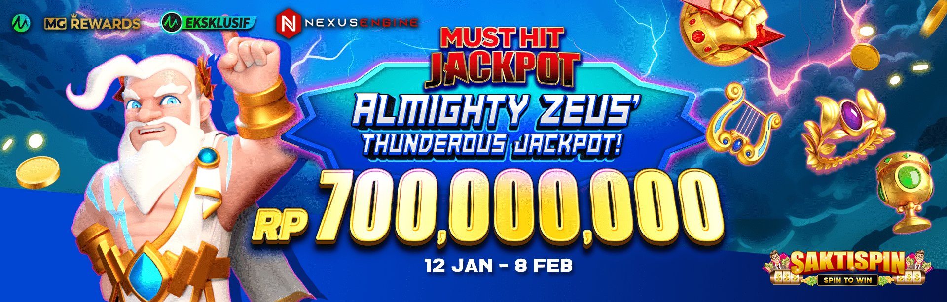 Banner MICROGAMING - ALMIGHTY ZEUS' THUNDEROUS JACKPOT