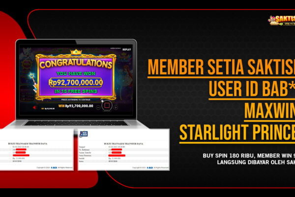 Banner Slot Starlight Princess Win 92 juta WD 50 juta Saktispin