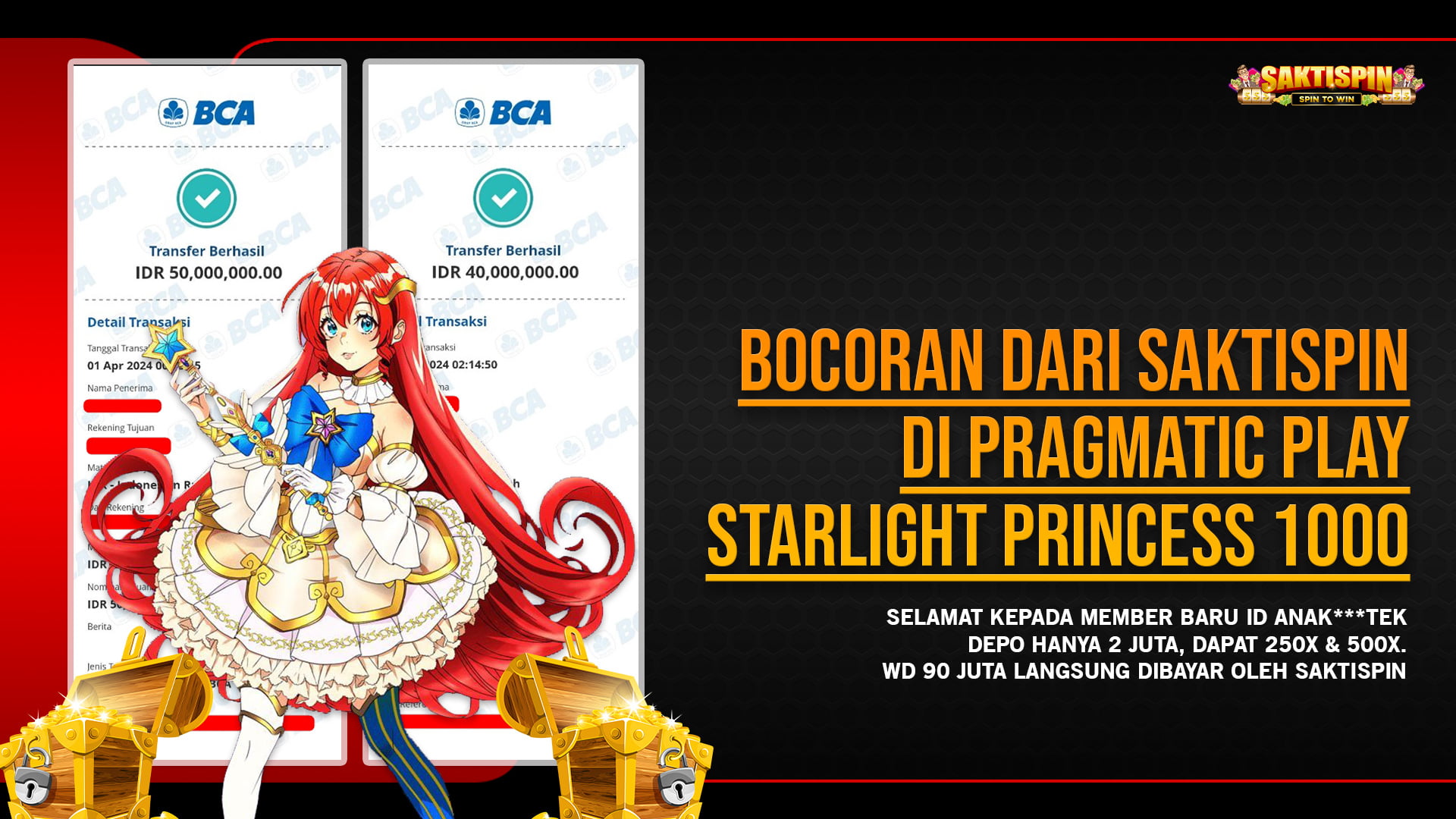 Banner Testimoni WD 90 Juta Starlight Princess 1000 Saktispin