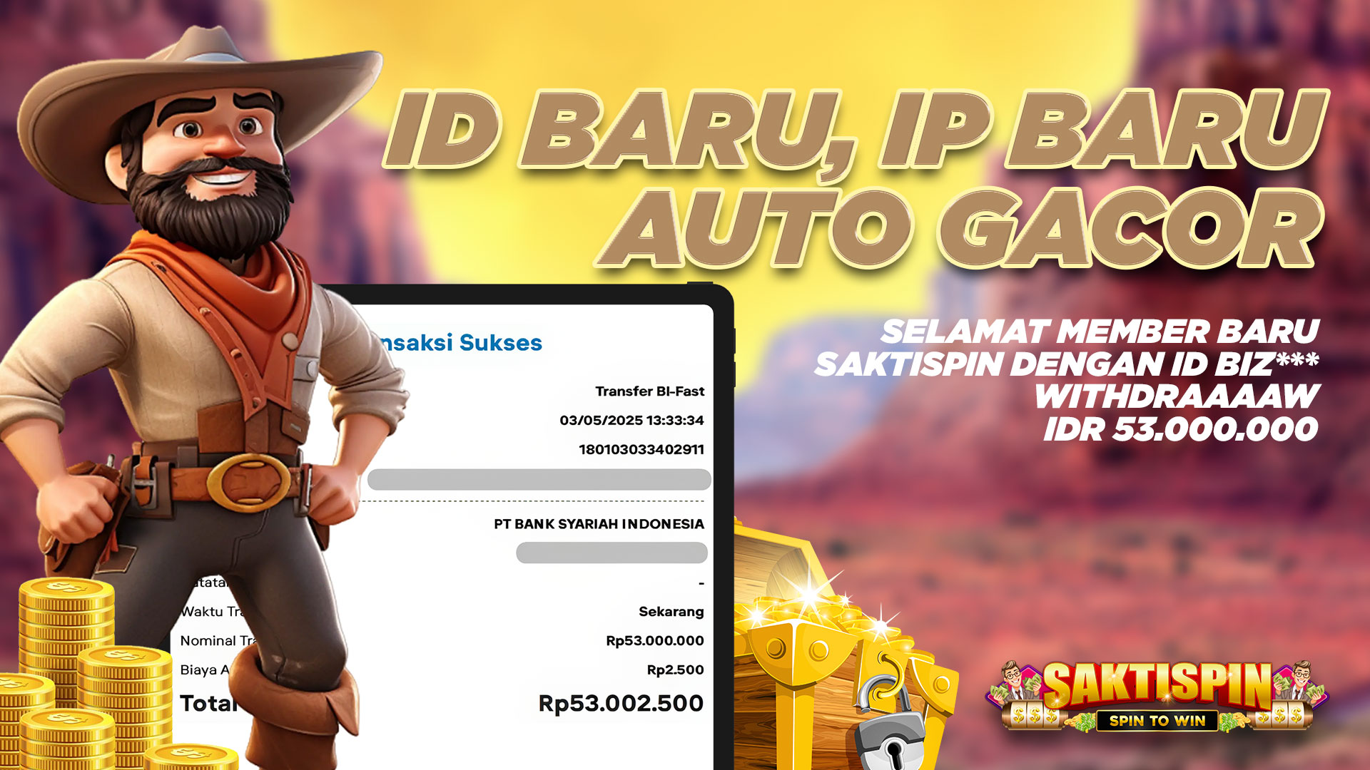 Banner wd member baru saktispin